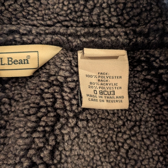 L.L. Bean Charcoal Suede Cloth Sherpa Vest - Picture 6 of 7